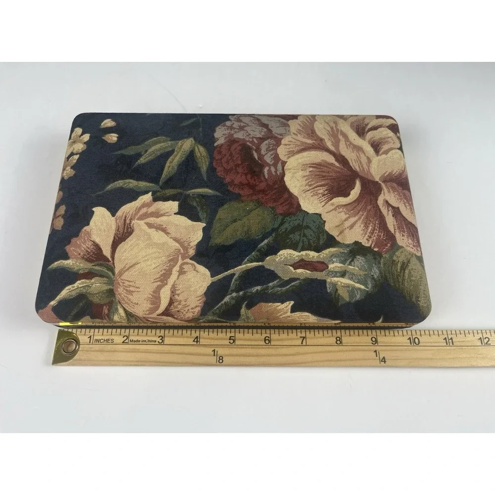 Vintage Floral Jewelry Box Travel Hard Case‎ With Mirror